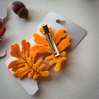 Image 2 of Felt Leaf Hair Clips