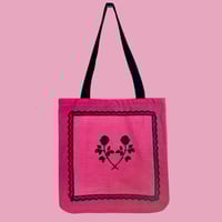Image 1 of Double Rose & Lace Tote Bag