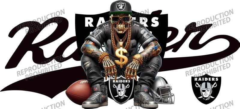 Image of LV Raiders Football Uv Dtf Wraps Choice of 3