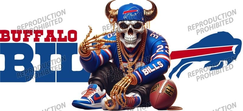 Image of Buffalo Bills Football Uv Dtf Wrap Choice of 4 Designs  