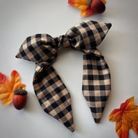 Black & Tan Gingham Headband