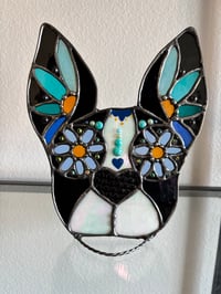 Image 1 of Sugar skull blue flowers 