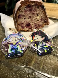 Image 4 of Holographic Sakura Valorant Keychains | Jett, Sage