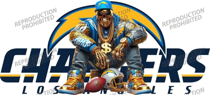 Image of LA Chargers Football Uv Dtf Wrap Choice of 2