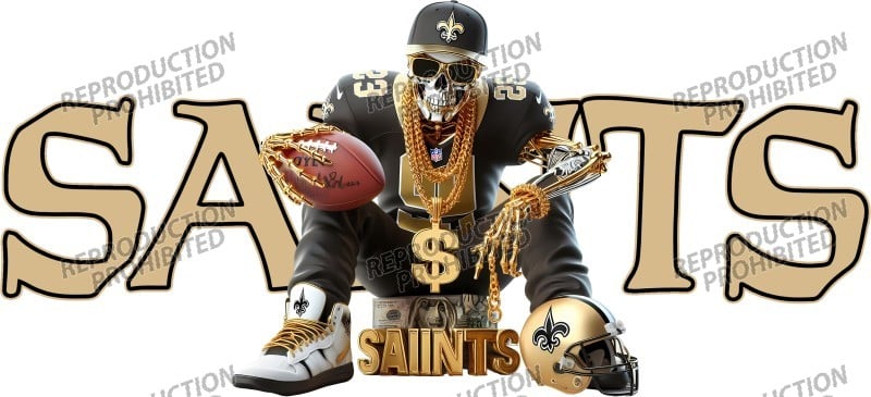 Image of New Orleans Saints Football Uv Dtf Wraps Choice of 3 Designs