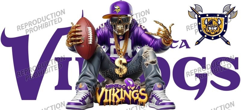 Image of Minnesota Vikings Football Uv Dtf Wraps Choice of 3