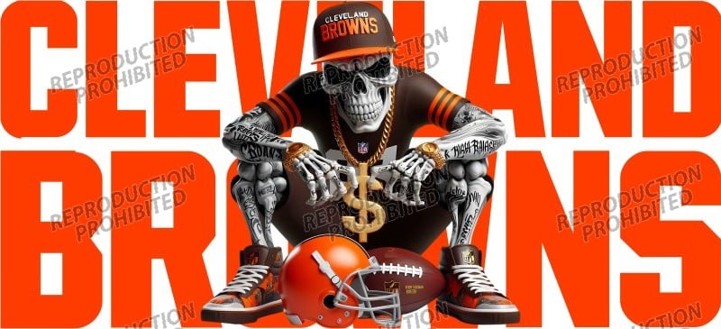 Image of Cleveland Browns Football Uv Dtf Wrap Choice of 2