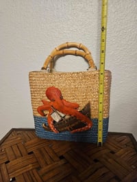 Image 4 of Kraken Attack Purse – 3D Octopus & Shipwreck Straw Tote