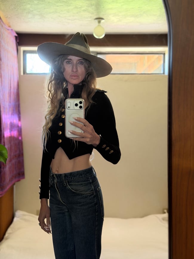 1970s/ 80s Betsey Johnson early PUNK label napoleon military crop jacket