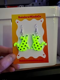 Image 2 of Glow in the dark kitty polymer clay earrings