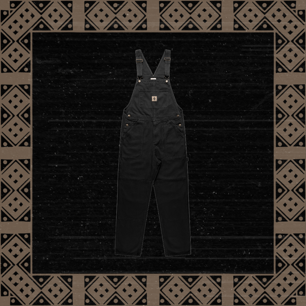 COVE WORKWEAR BLACK CANVAS DUNGAREES