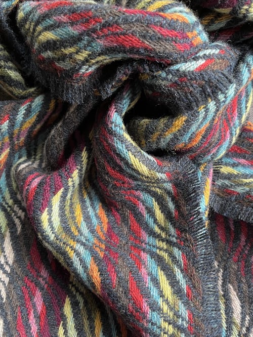 Image of Passionfruit & Navy Narrow Scarf
