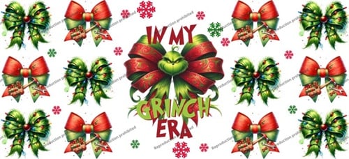Image of In My Grinchy Era Christmas Uv Dtf Wrap W1041