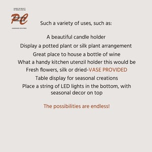 Image of Wooden Multi Purpose Vase, Decorative Wooden Kitchen Utelsil holder, Glass Vase included