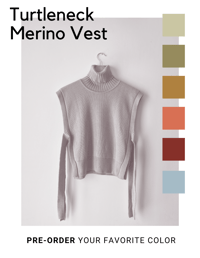 Image 1 of PRE- ORDER YOUR NATURALLY DYED Turtelneck MERINO VEST _ 6 COLORS AVAILABLE