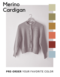 Image 1 of PRE-ORDER_ NATURALLY DYED MERINO WOOL CARDIGAN _ 6 COLORS AVAILABLE