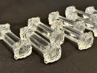 Image 7 of Lot de 8 anciens porte-couteaux Art Déco en verre taillé ou cristal moulé des années 30 - 40 - 