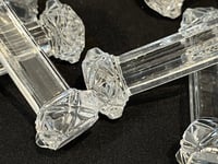 Image 10 of Lot de 8 anciens porte-couteaux Art Déco en verre taillé ou cristal moulé des années 30 - 40 - 