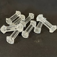 Image 6 of Lot de 8 anciens porte-couteaux Art Déco en verre taillé ou cristal moulé des années 30 - 40 - 