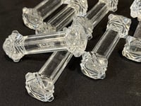 Image 11 of Lot de 8 anciens porte-couteaux Art Déco en verre taillé ou cristal moulé des années 30 - 40 - 