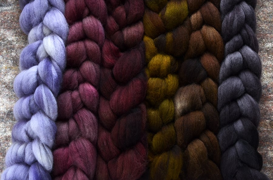 Image of "Raven's Wing” - August Fiber Club Coordinate Pack- PRE-ORDER - 6 oz.