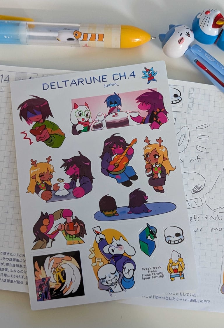 Deltarune 3+4 Sticker Sheet Image 2