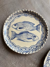 Snapper Fish Plate  Delftware-Inspired Ceramic