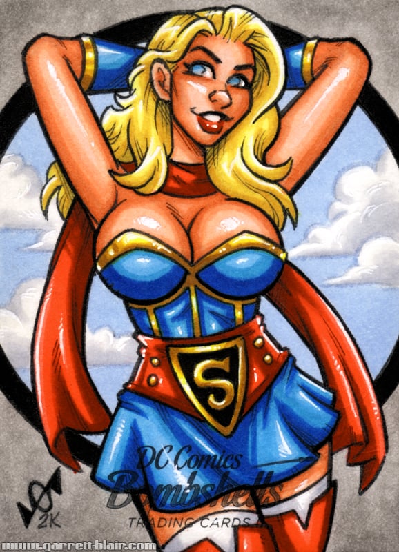 DC Bombshells Supergirl sketch card 