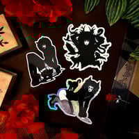 Image 1 of Black cat sticker pack