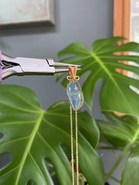 Image 5 of Gold Aquamarine Piece Crystal Necklace