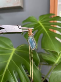 Image 3 of Gold Aquamarine Piece Crystal Necklace