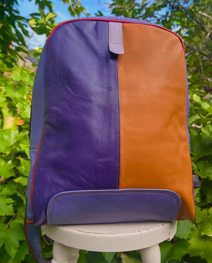 Image of Handmade Leather Coloured Backpack - 10A