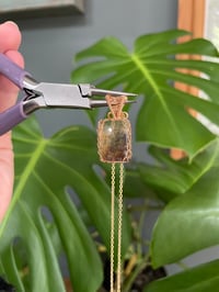Image 4 of Gold Garden Quartz Rectangle  Crystal Necklace