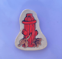 Fire Hydrant Dog Fridge Magnet