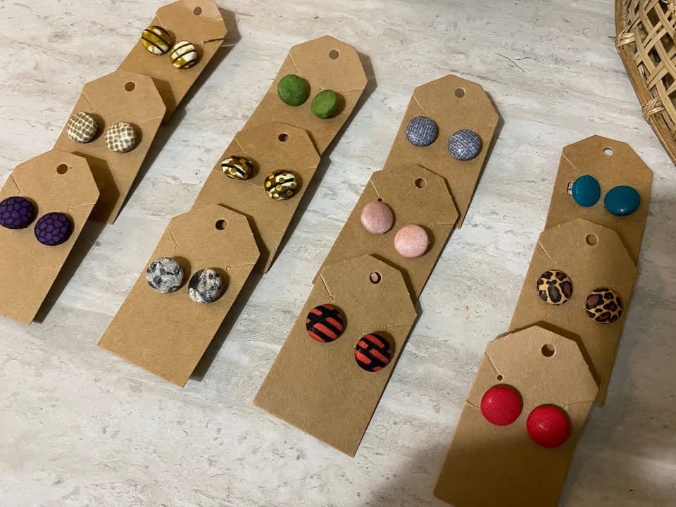 Image of Button Stud Earrings 