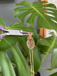 Image 3 of Gold Fire Quartz Oval Crystal Necklace