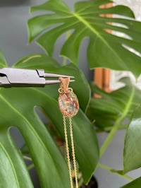 Image 5 of Gold Fire Quartz Oval Crystal Necklace