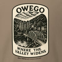 Image 1 of Owego “Where the Valley Widens” Linographic Unisex Tee