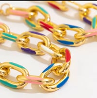 Image 3 of Colorful Gold Necklace & Bracelet Set