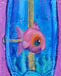 Image 2 of Little Lovin' Pet Playhouse Fish in Tank Painting 