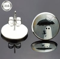 Image 2 of EARRING- STUD STAINLESS STEEL 