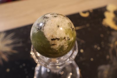 Image of Green, Yellow, White Jade Sphere