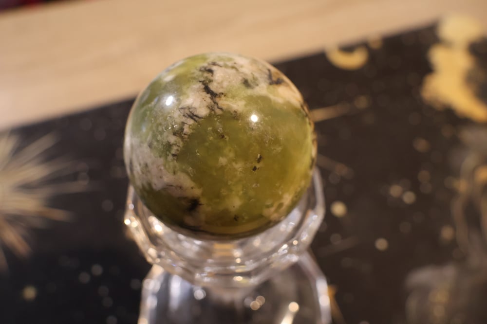 Image of Green, Yellow, White Jade Sphere