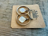 Image 1 of Moonstone and solid brass earrings / n1