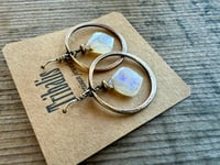 Image 7 of Moonstone and solid brass earrings / n1