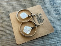 Image 9 of Moonstone and solid brass earrings / n1