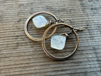 Image 12 of Moonstone and solid brass earrings / n1