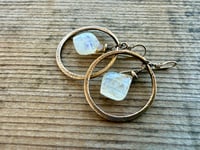 Image 14 of Moonstone and solid brass earrings / n1