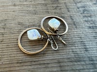 Image 16 of Moonstone and solid brass earrings / n1