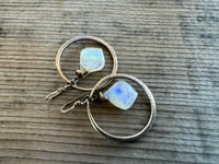 Image 17 of Moonstone and solid brass earrings / n1